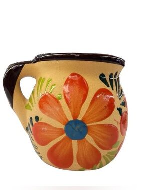 Mexican Artisan Handcrafted Daisy Jarrito de Barro Mug